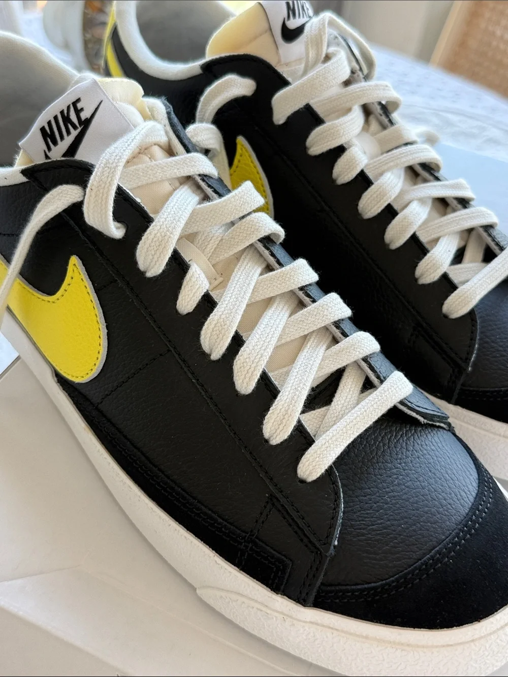 NW Nike Black Men Sneakers with Yellow Swoosh - Low Top